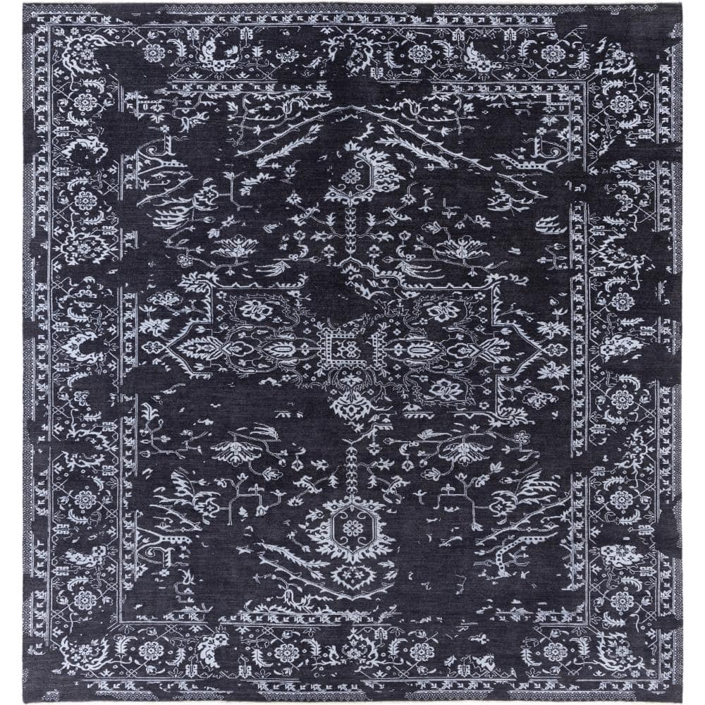 Ikat Black 9 X 12 Hand-Knotted Wool Silk Indoor Area Rug price history on PriceWatchPro