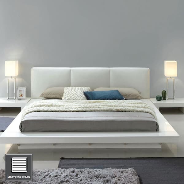 William S Home Furnishing Christie, White High Gloss Queen Bed
