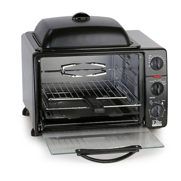 Elite Cuisine Platinum Black Griddle Top Toaster Oven ERO-2008S