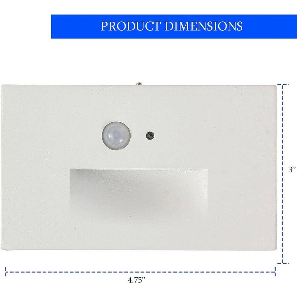 White Aluminum Integrated LED Motion Sensor Step Light