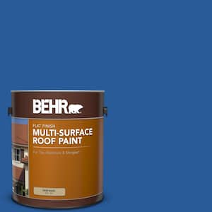 1 gal. #P510-7 Beacon Blue Flat Multi-Surface Exterior Roof Paint