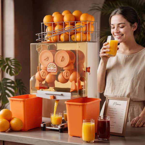 Commercial Orange Juicer Machine, 120W Electric Orange Juice Press, Stainless Steel Orange Squeezer for 20 per Minute