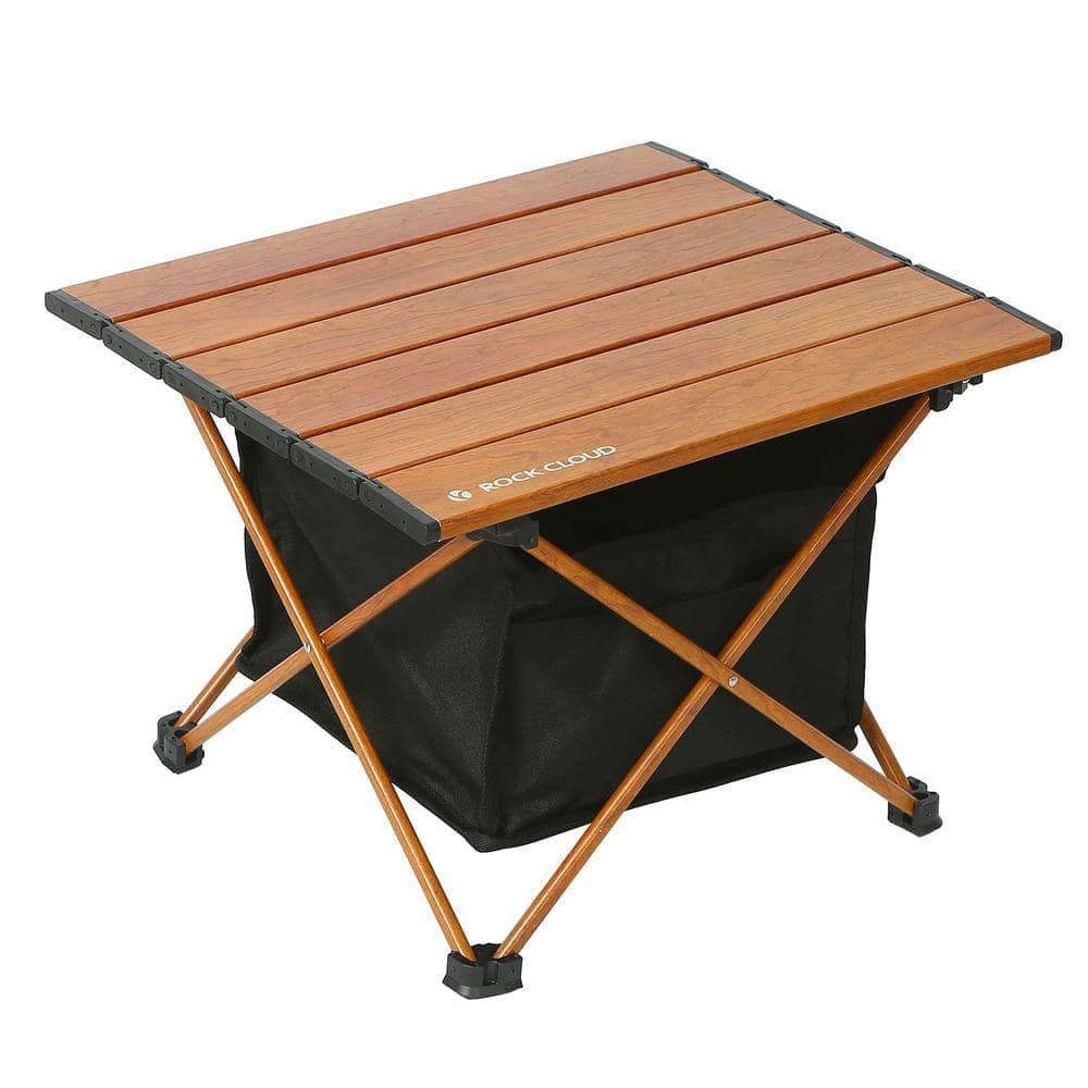 Portable Camping 14 in. Light Woograin Rectangle Aluminum Picnic Tables Sea