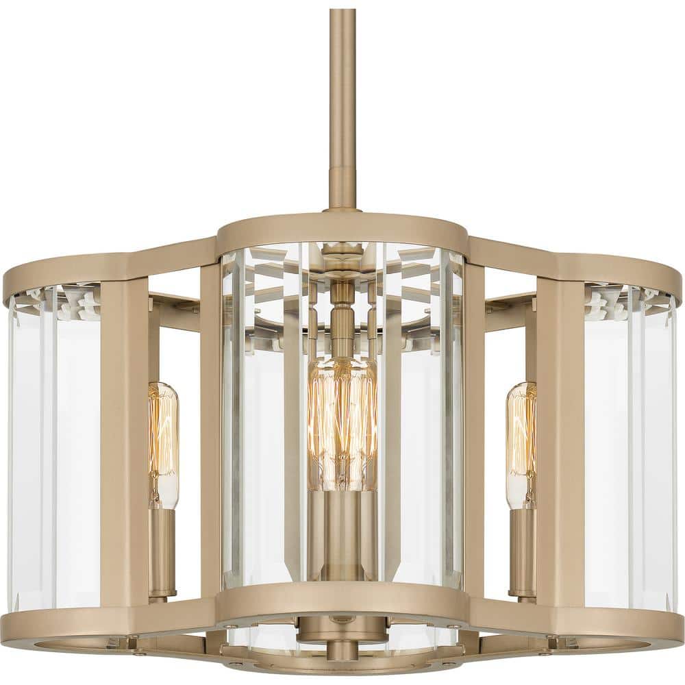 Renee 15'' Bronze Gold Glass 4-Light Pendant