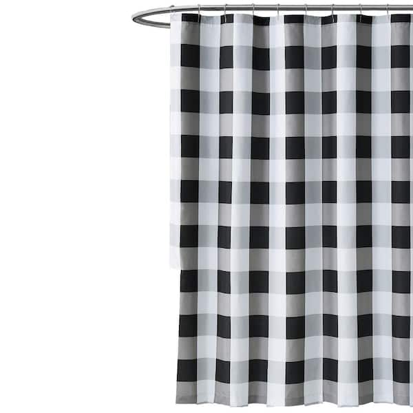 Truly Soft Everyday Buffalo Plaid 72 In, Black Gingham Shower Curtain