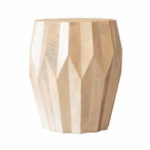 16 in. White Solid Wood End Table