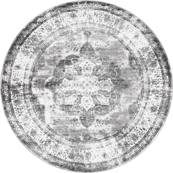 Unique Loom Sofia Salle Garnier Gray 8 ft. x 8 ft. Area Rug