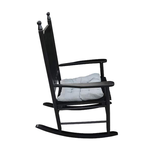 black rocking chair with cushion