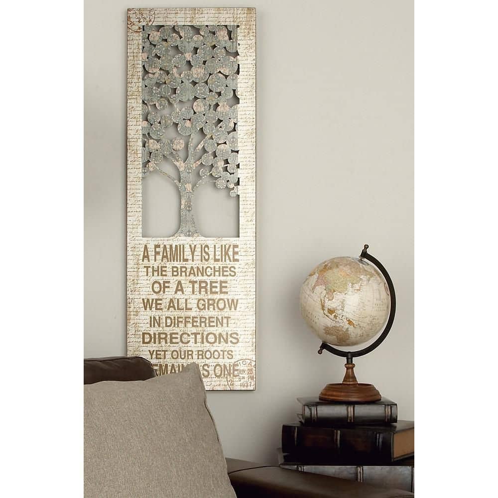 12 in. x 36 in. Metal Beige Tree Sign Wall Decor price history on PriceWatchPro