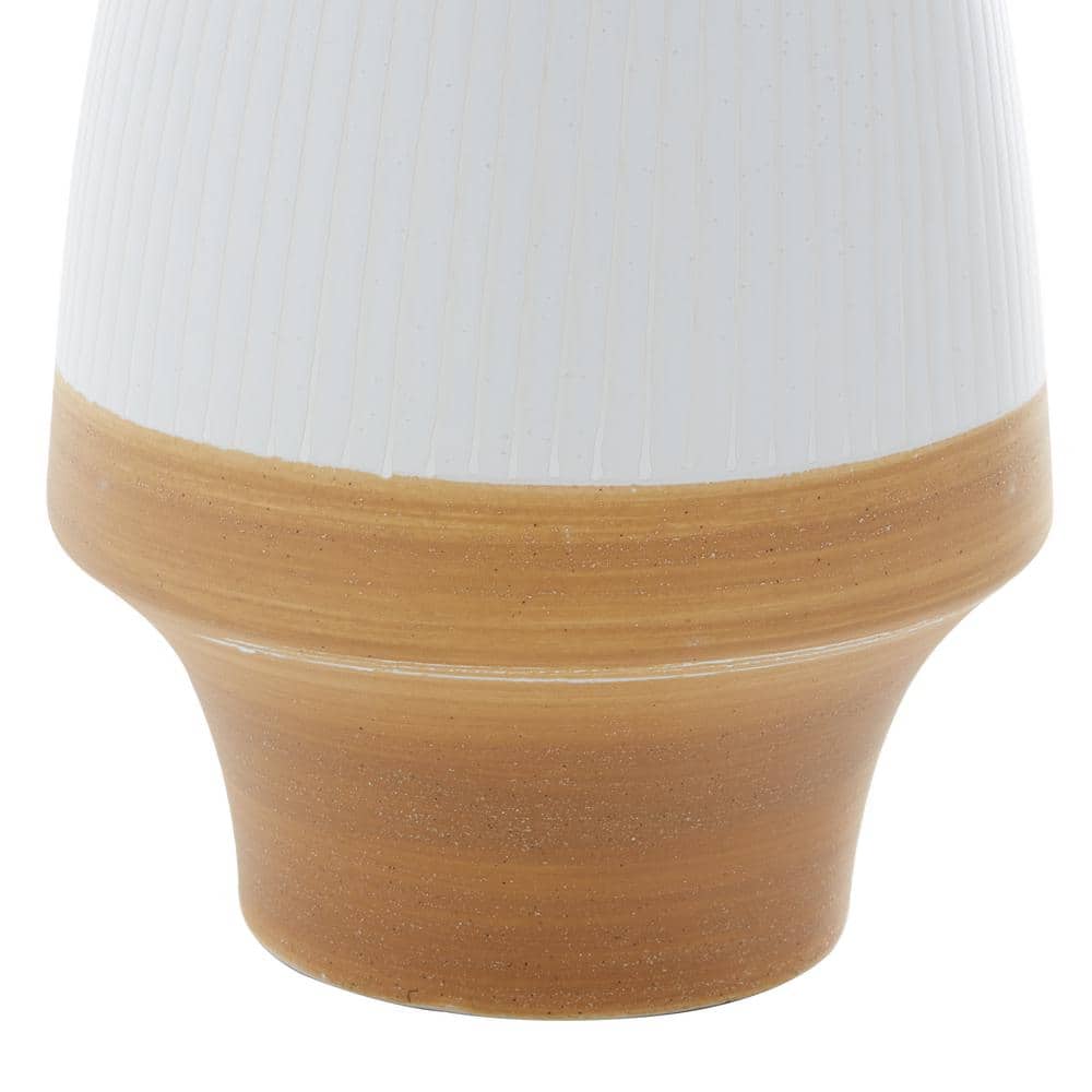 Coastal Serenity Brown & Terracotta 13" Ceramic Vase