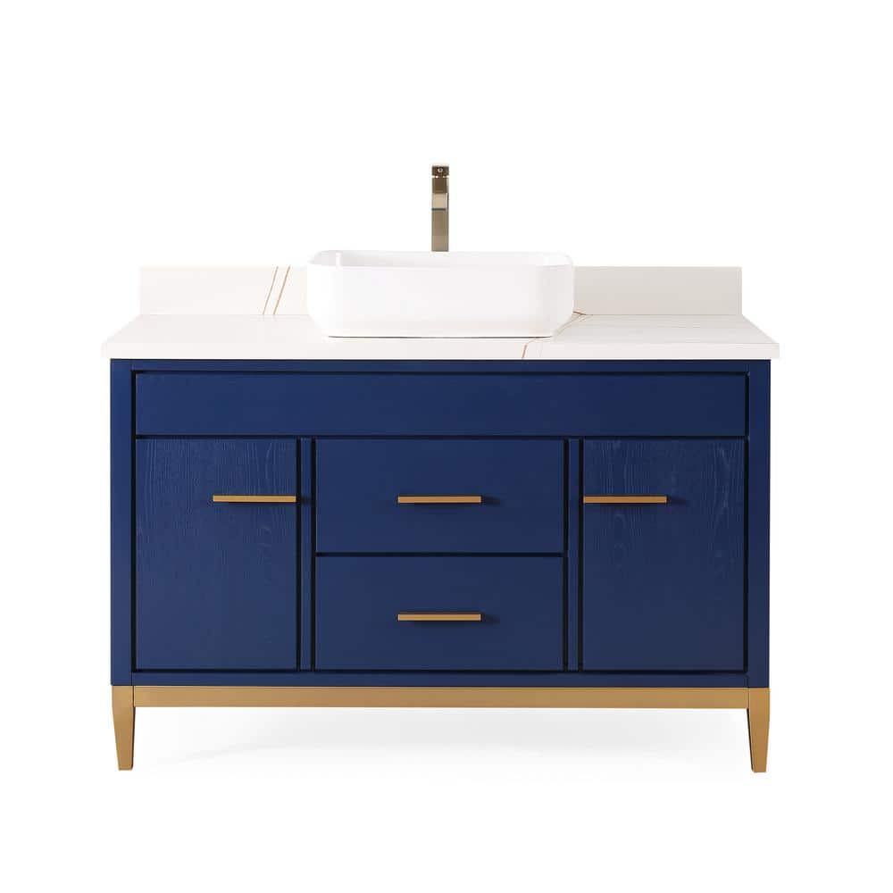 Beatrice Vessel - Blue 48 in. W x 22 in. D x 31 5/8 in. H Bathroom Vanity i