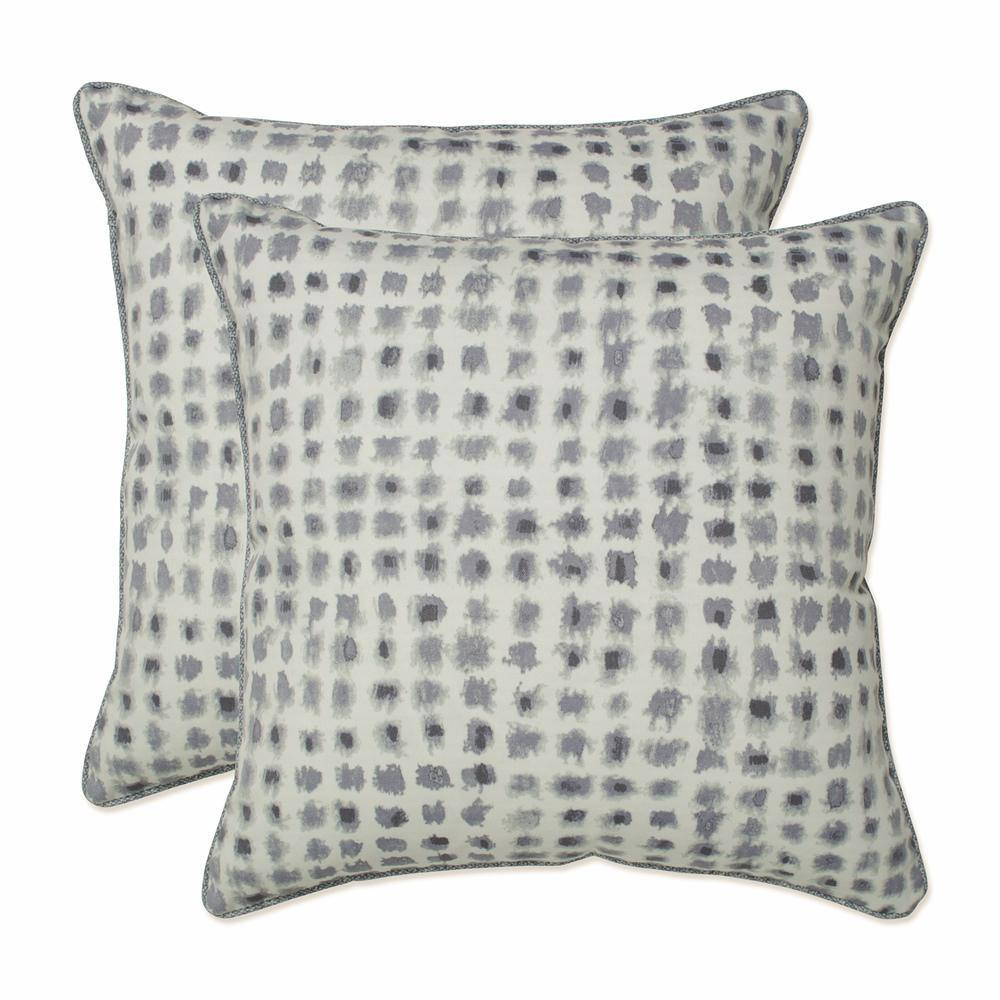Alauda Frost Gray Watercolor Dot Throw Pillows Set