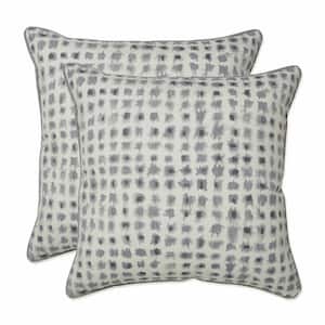 Grey Square Outdoor Square Throw Pillow 2-Pack