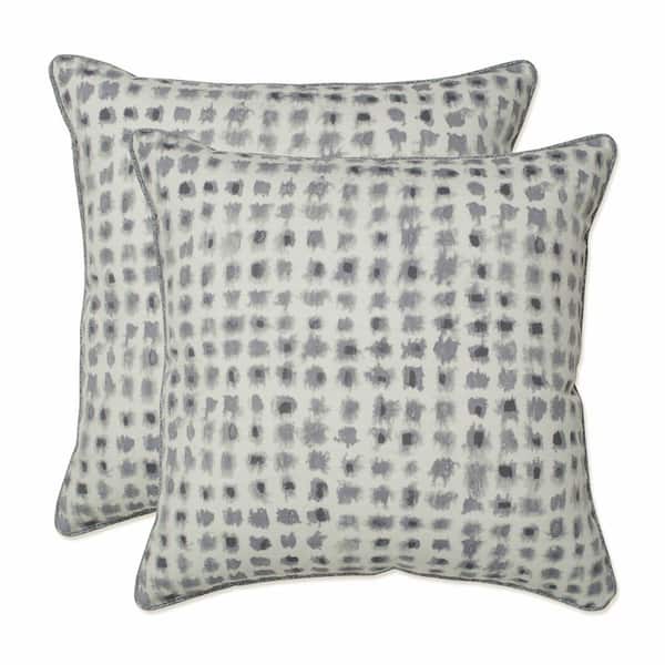 Pillow Perfect Grey Square Outdoor Square Throw Pillow 2-Pack