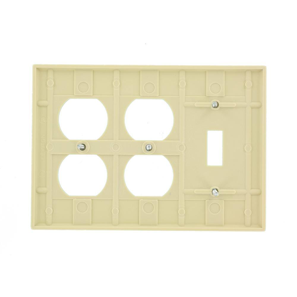 Ivory 3-Gang 1-Toggle 2-Duplex Thermoset Wall Plate