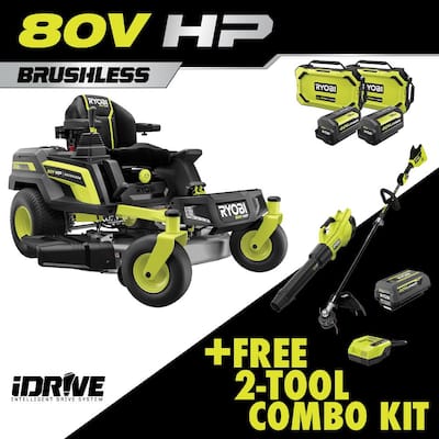 80V HP Brushless 42 in. Battery Electric Cordless Zero Turn Riding Mower (2) 80V Batteries (2) 40V Batteries and Charger