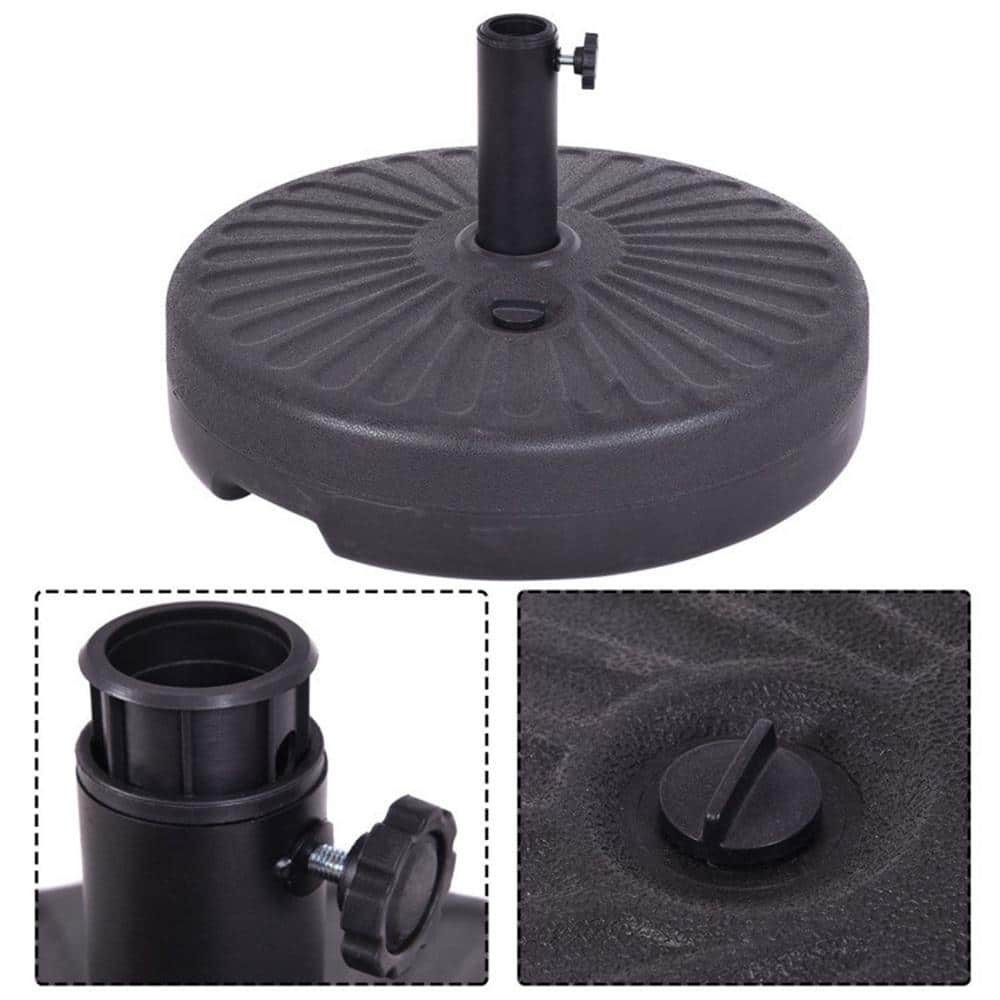20'' Black Steel and HDPE Round Water Filled Umbrella Base