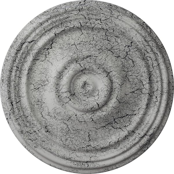 Ekena Millwork 21 in. x 1-1/4 in. Reece Urethane Ceiling Medallion (Fits Canopies upto 6-3/4 in.), Ultra Pure White Crackle