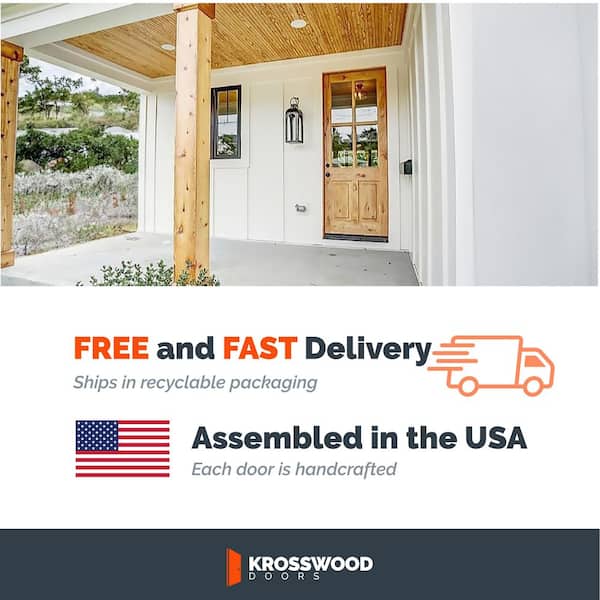 36 in. x 96 in. Rustic Knotty Alder 4-Lite Clear Glass 2-Panel Unfinished Wood Front Door Slab