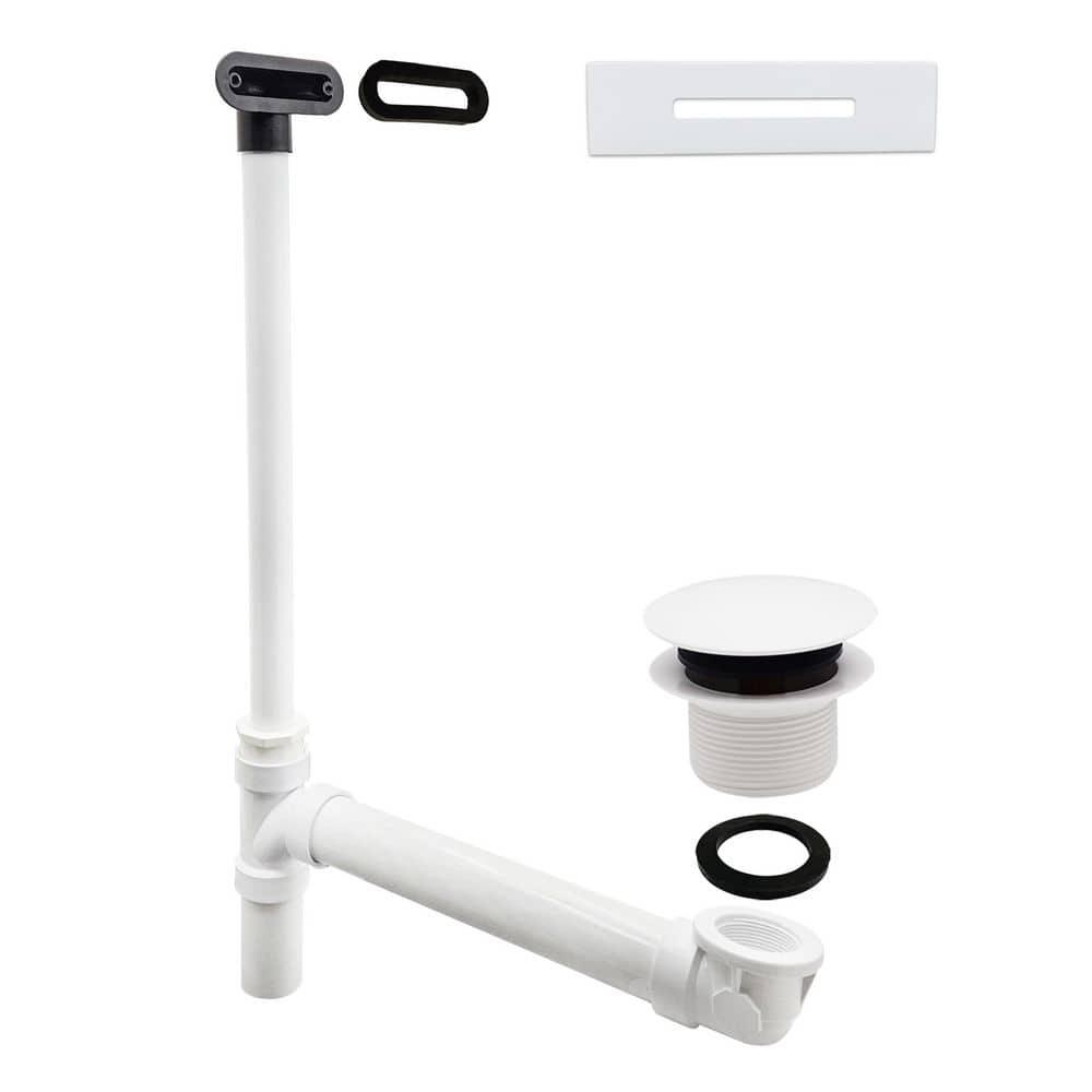 "19"" Low Profile Sch. 40 PVC Tub Waste Tip Toe Drain and Linear Overflow, White" price history on PriceWatchPro