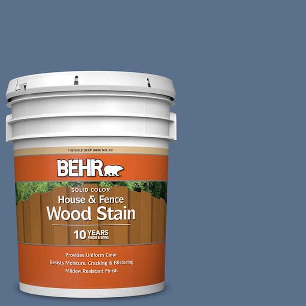 BEHR 5 gal. #600F-6 Atlantic Blue Solid Color House and Fence Exterior Wood Stain