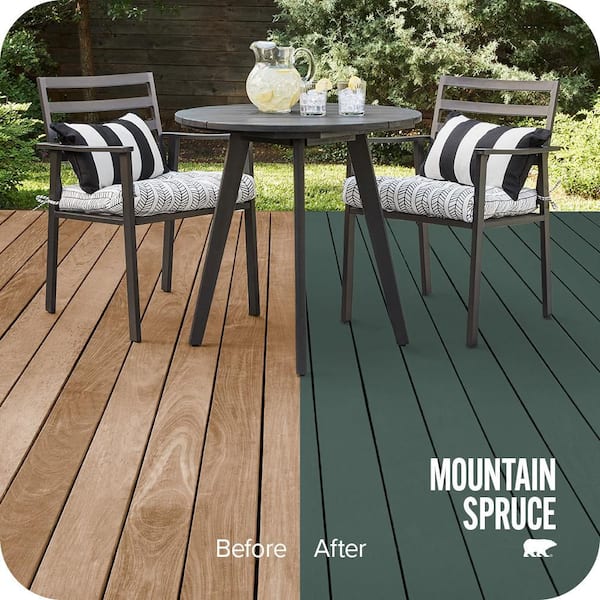 1 gal. #SC-114 Mountain Spruce Solid Color Waterproofing Exterior Wood Stain and Sealer