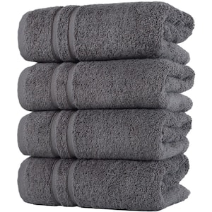 4-Piece Grey Turkish Cotton Hand Towels