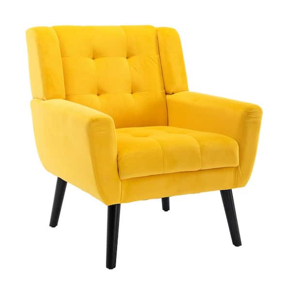 Knogle løgner Original JASMODER 29.5 in. W 2 Seat Square Arm Velvet Straight Sofa in Yellow  W67634086 - The Home Depot
