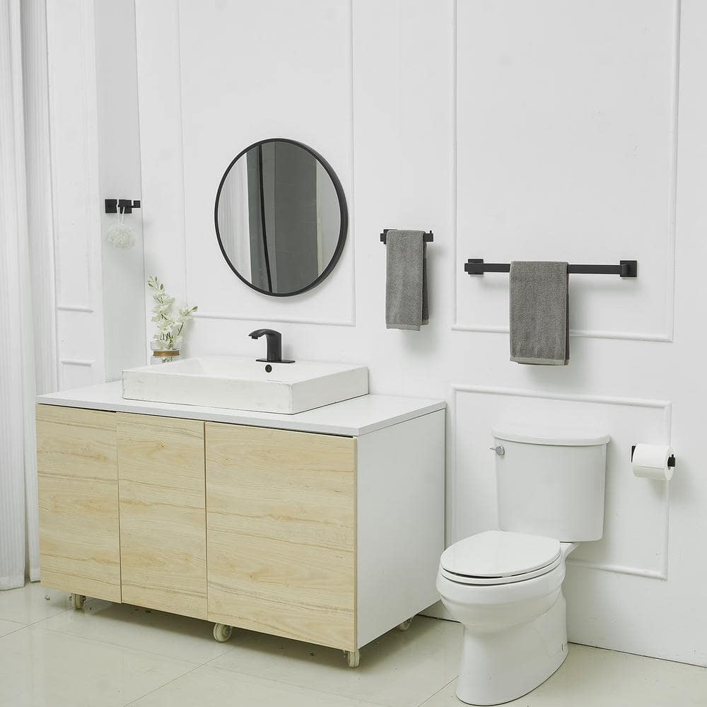 Matte Black Stainless Steel 5-Piece Bathroom Hardware Set