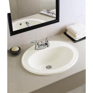 Pennington 20-1/4 in. Drop-In Vitreous China Bathroom Sink in Biscuit with Overflow Drain