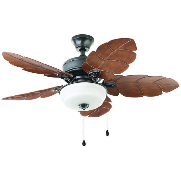 Home Decorators Collection Palm Cove 44 in. Indoor/Outdoor Natural Iron Ceiling Fan with Light Kit