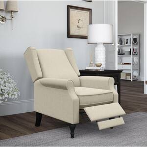 Reedbury Biscuit Tan Upholstered Wingback Pushback Recliner