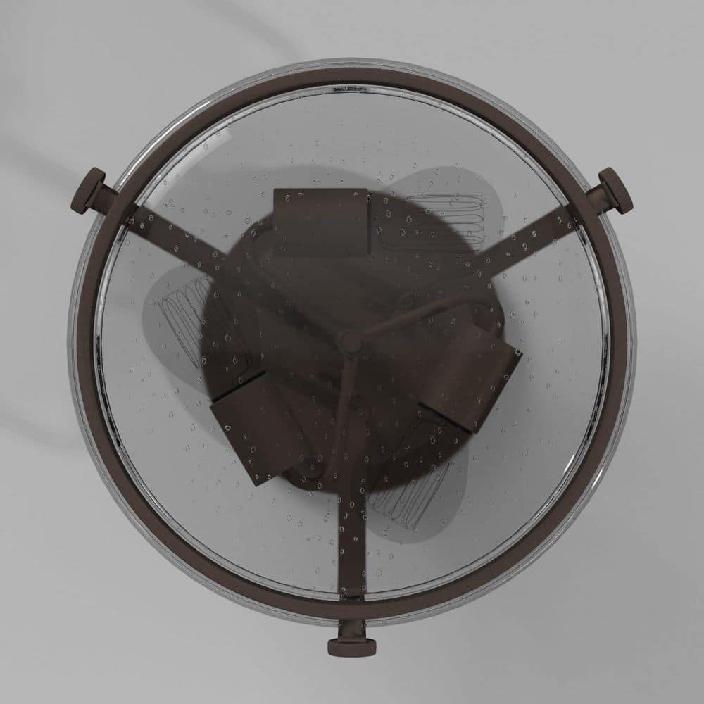 Transitional Harper 3-Light Oil Rubbed Bronze Semi-Flush Mount with Clear Seedy Glass