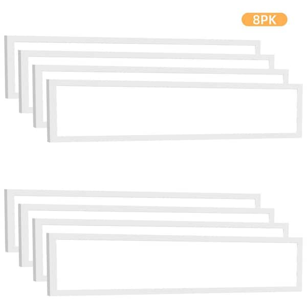 RUN BISON 8-Pack 1 ft. x 4 ft. Dimmable White CCT and Wattage Selectable Integrated LED Back-Lit Panel Light
