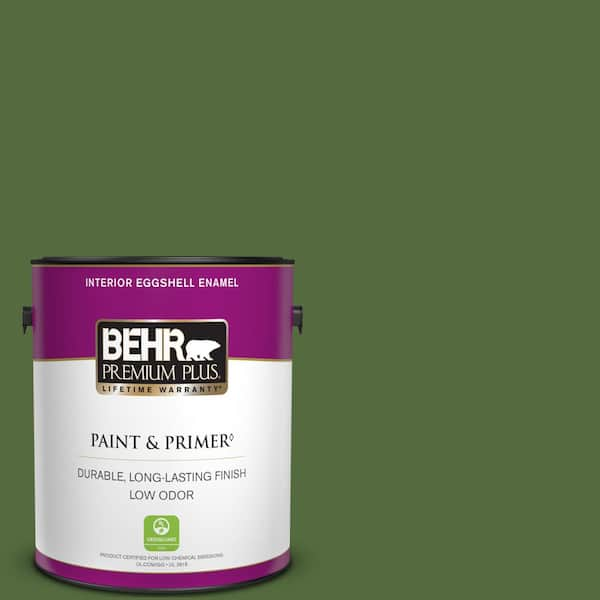 BEHR PREMIUM PLUS 1 gal. #410D-7 Mountain Forest Eggshell Enamel Low Odor Interior Paint & Primer