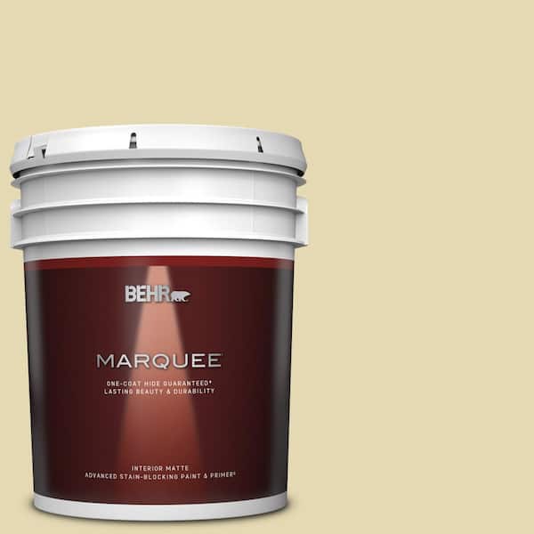 BEHR MARQUEE 5 gal. #MQ3-42 Honey Mist One-Coat Hide Matte Interior Paint & Primer