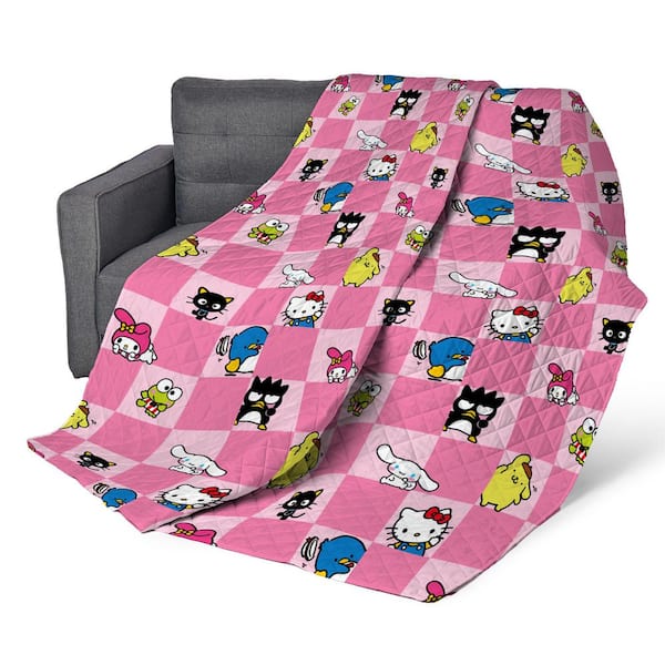 Hello Kitty and Friends Check Quilted Throw Blanket 60 x 80 in.
