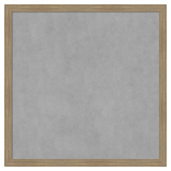 Amanti Art Woodgrain Stripe Mocha 26 in. x 26 in. Framed Magnetic Board