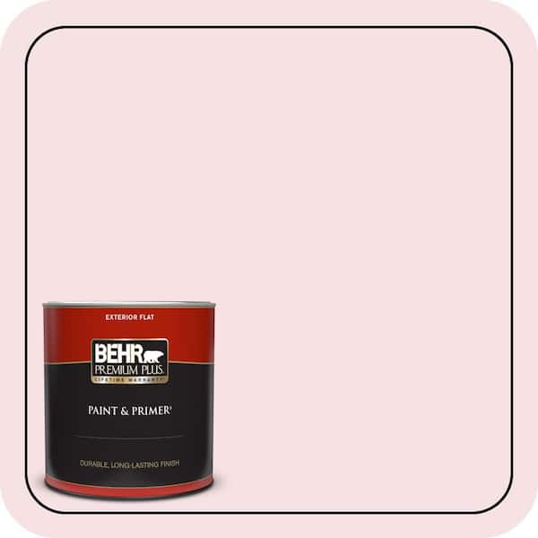 BEHR PREMIUM PLUS 1 qt. #100C-1 Cupid Arrow Flat Exterior Paint & Primer