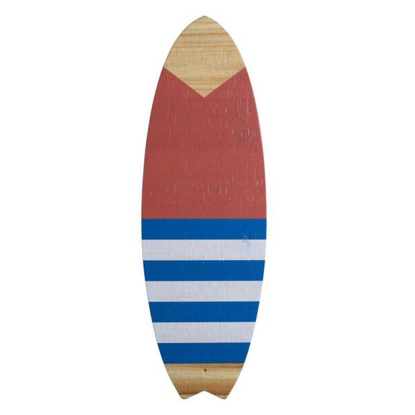 HomeRoots 20 in. Multicolor Mini Striped Surfboard Wall Decor