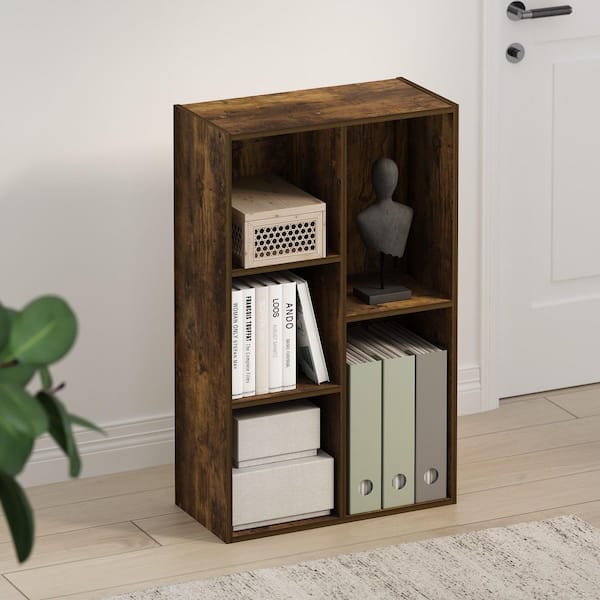 【現品販売】wood shelf 355*1090*310 Furinno Tomi 31.5 in. Tall French Oak Wood 5-Shelf Bookcase