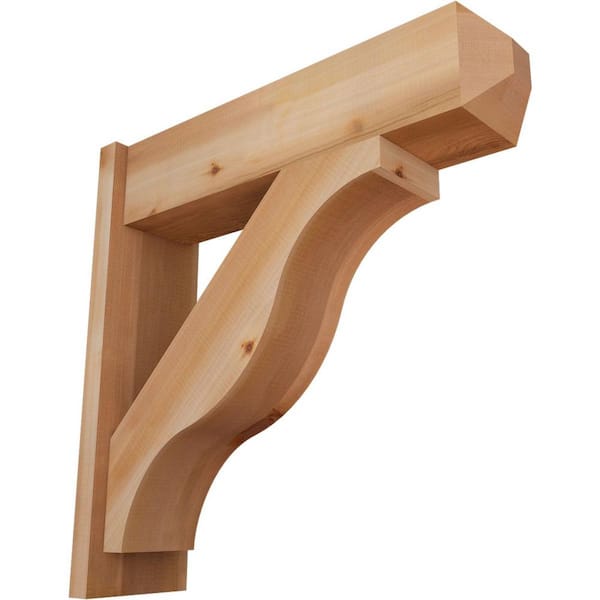 Ekena Millwork 8 in. x 28 in. x 28 in. Western Red Cedar Fuston Craftsman Smooth Outlooker