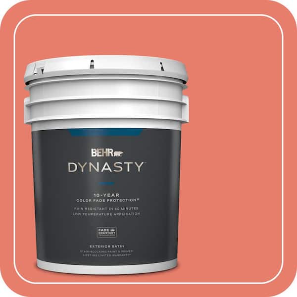 BEHR DYNASTY 5 gal. Home Decorators Collection #HDC-SM14-12 Cosmic Coral Satin Enamel Exterior Stain-Blocking Paint & Primer