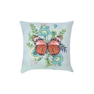 Butterfly Bouquet Seabreeze Square Outdoor Throw Pillow