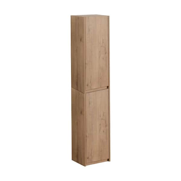 Modern 12 in. W x 9.8 in. D x 59 in. H Bathroom Storage Wall Cabinet in Imitative Oak