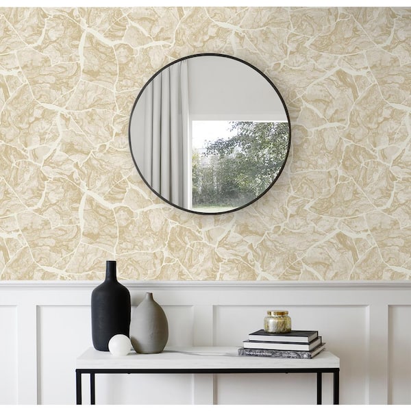 60.75 Sq. ft. Metallic Sand Dune Marble Faux Paper Unpasted Wallpaper Roll