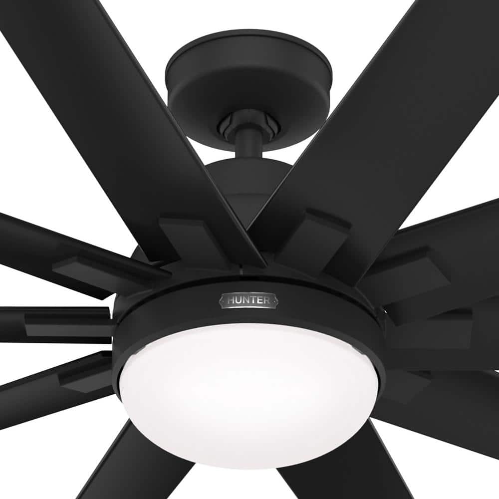Overton Matte Black 72" 10-Blade Ceiling Fan with LED Light