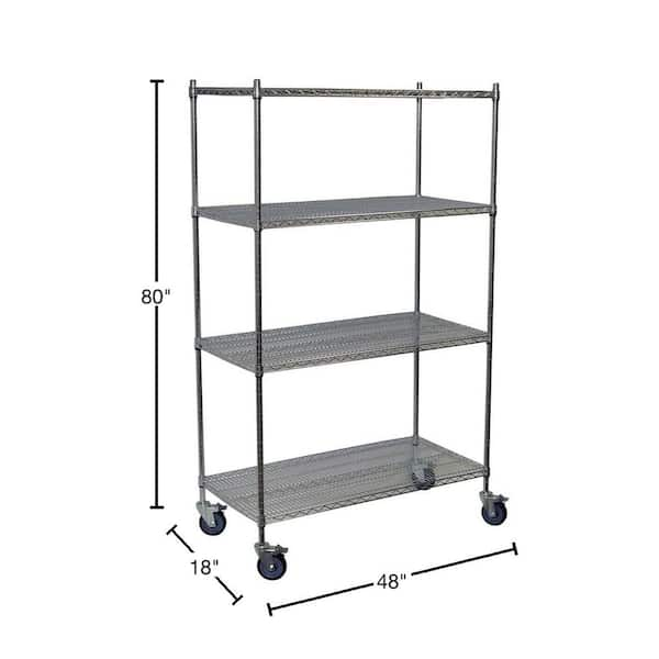 Seville Classics UltraDurable Silver 5-Tier NSF-Certified Steel Wire Garage  Storage Shelving Unit (60 in. W x 76 in. H x 24 in. D) WEB571 - The Home  Depot