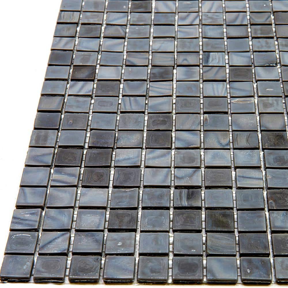 Mouse Gray Polished Glass Mosaic Wall and Floor Tile