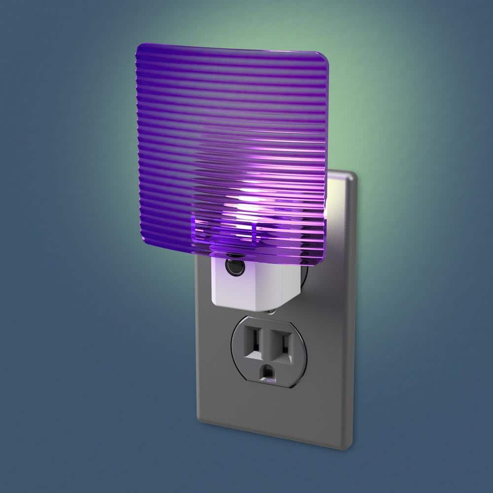 Purple Ribbed Plastic LED Motion Night Light